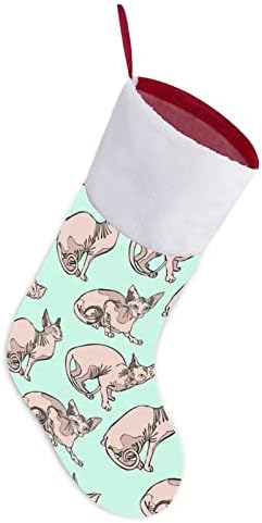 Сфинкс Котки Коледен Окачен Отглеждане на Сладък Дядо Чорап за Коледно Декориране на Подаръци