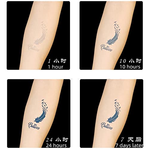 9 Листа Стикери за татуировки с Билков Сок, Водоустойчив И Защитен от пот, Тъмно-Зелени, Имитиращи Полупостоянную Татуировка на Половин Ръце