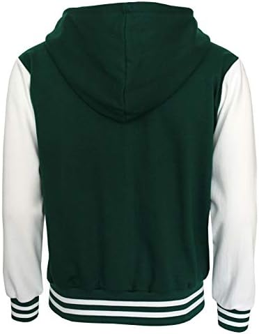 Университетската яке с качулка от памук руното тъкан Long Star Мъжки Letterman Бейзбол (6 цветови варианта) (3XL,