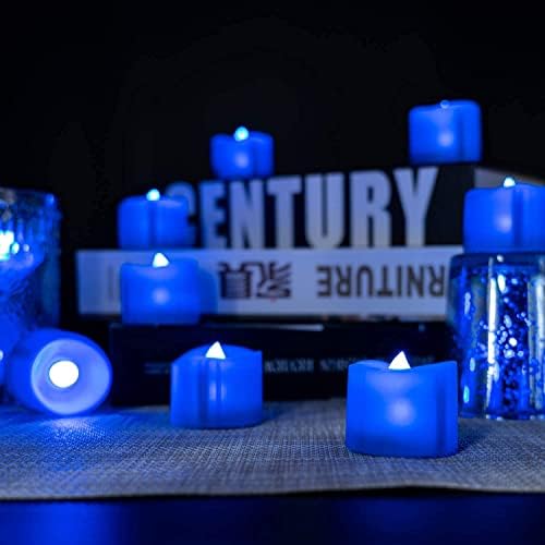 Homemory 24 Пакетчета за осветителни тела и 24 сини led чаени фенерче, което е идеално за празнични декор