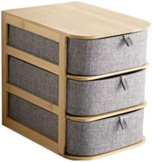 WDBBY Текстилен Кутия за съхранение на DrawerDrawer, Шкаф за съхранение на декорации за Дома, Бамбук Дървена Кутия За съхранение От плат Оксфорд, Многослоен Прост Скандинав
