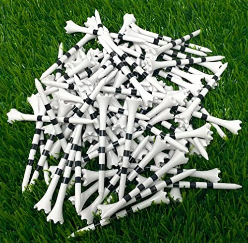Пластмасови тениски за голф NorthPointe 3 ¼ инча – Бели с черни ивици - 100 пластмасови тениски за голф на едро