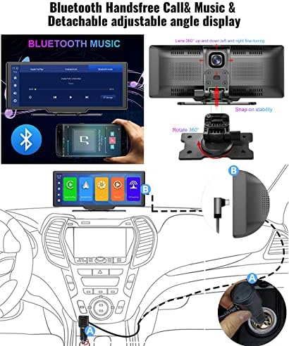 Преносима Автомобилна Стерео Безжичен Carplay/Android Auto Джобно Автомобилното радио с 9,3 HD Сензорен екран