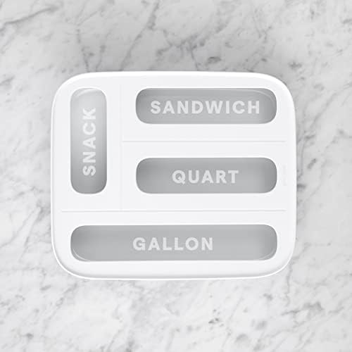 YouCopia StoraBag Пластмасов Органайзер за Сандвичи за Съхранение в Кухнята, 4 Слота, Бял