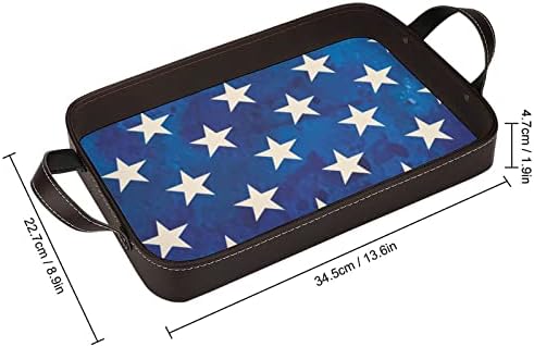 Акварел Флаг на Звезди от САЩ, Сервировочный Тава за от Изкуствена Кожа, Елегантен Настолен Декор, Органайзер