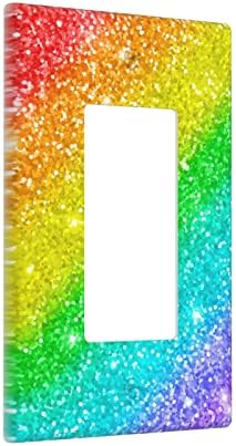 Цветна Многоцветен Модел Блясък, Искрящи, 1 Банда, Декоратор/GFCI, Капачка на Ключа на Светлината, Единична Перекидная Електрически Контакт, Стенни Табела за Прекрасн