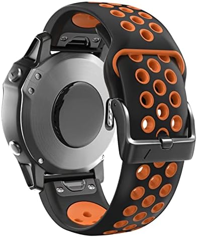 DAIKMZ Smart-Силиконов часовник с каишка за Garmin Fenix 7 7X6X6 Pro 5X5 Plus 3HR Easy Fit Быстросъемный Гривна 26-22 мм Колан (Цвят: черен, червен, размер: 26 мм Fenix 7X)