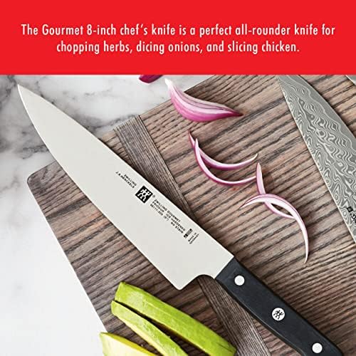 Нож на главния готвач ZWILLING Gourmet 8 инча, Кухненски Нож, Черна, Неръждаема Стомана
