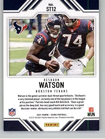 Чрез 2021 година Чрез Командата 12 Дешон Уотсън Хюстън Техасанс Футболна Търговска картичка NFL