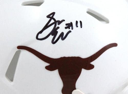 Мини-каска Texas Longhorns Speed с автограф на Сам Элингера-JSA W * Black - Мини-каски за колеж с автограф