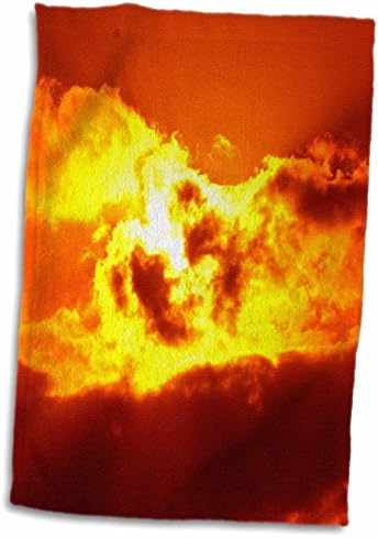 3dRose Florene Surrealism - Сюрреалистични червено - жълти Кърпи - облаци (twl-37327-1)