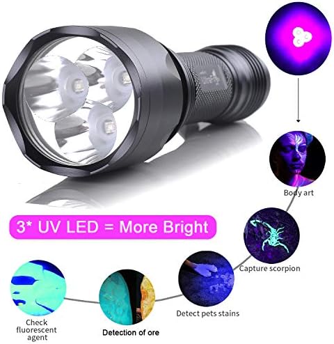 Ултравиолетово фенерче ULTRAFIRE с черен светлина за Втвърдяване на UV лепило, Мощни led Светлини Blacklight с дължина на