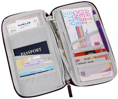 Натиснете надолу, нов универсален водоустойчив титуляр за паспорти, кредитни ID-карта, пари в брой, органайзер, портфейл, чанта-калъф (черен)