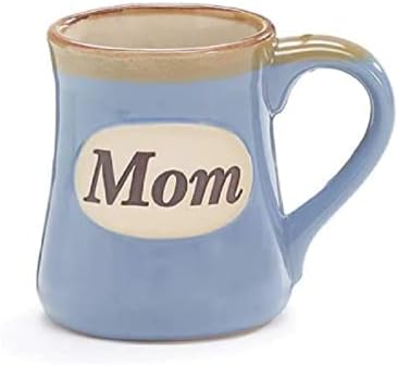 Мама порцеланова синя утайка от чаша за чай, подарък кутия за 18 грама, държи на ръце дете.Сърца