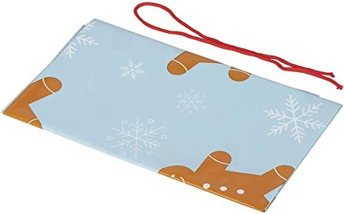 Подаръчни пакети Jumbo с пряничными снежинками за големи подаръци (сини, 3 x 4 фута, 6 опаковки)