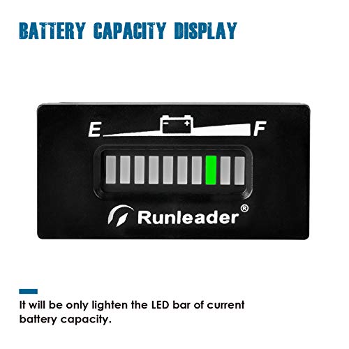 Runleader от 12 до 48 led Измерване на нивото на горивото в акумулатор, Измерване на Капацитета на батерията за Клубно Автопогрузчика,