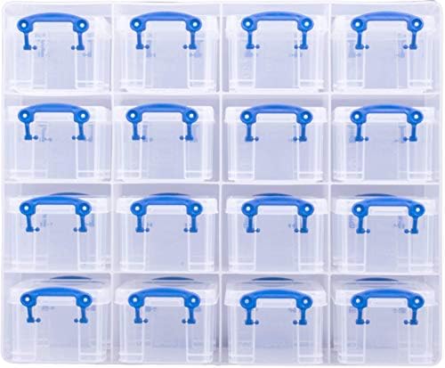 Наистина полезен органайзер, 16 кутии за съхранение с размери 0,3 литра в прозрачен пластмасов органайзер и прозрачни