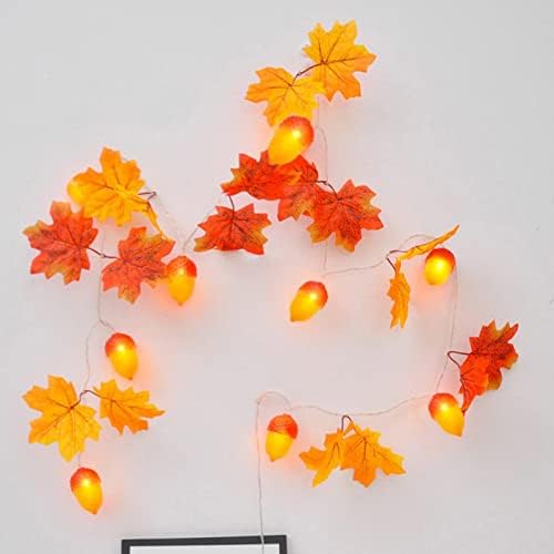 Дебели Пръчки Деня на Благодарността Хелоуин Отделението Блок LED Кленов Лист Светлинна Венец на Вътрешната и Външна Декоративна Светлинна Венец Тиква Клен Жълъди