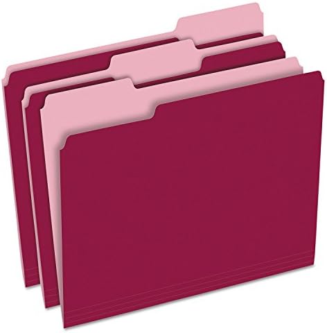 Папка за файлове Pendaflex 15213 кафяв цвят, остригана горния издърпване на 1/3, с букви, бордо / светло-кестеняв, 100 бр/кутия