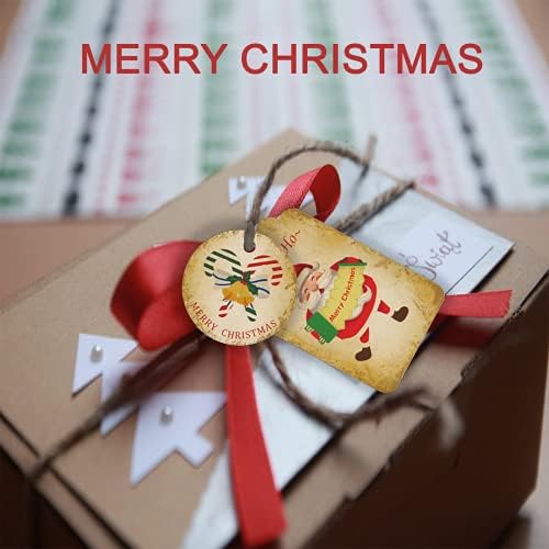 Тагове за Коледни подаръци Подарък Бележки от Крафт-хартия с 10 Шарки, Етикети за Коледа, подарък опаковки, Етикети