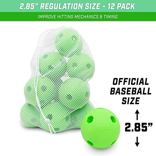 Модерни спортни топки за бейзбол и софтбол GoSports Limited Flight - 12 броя В опаковка - Стандартен размер, изберете си спорт