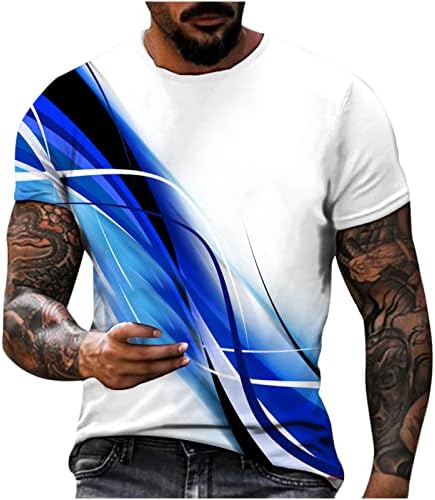 3D Ризи за Мъже, Мъжки Ризи с Къс Ръкав, Новост, Графични и Тениски с Забавни 3D Принтом Кръгъл Отвор, Летни Ежедневни Блузи