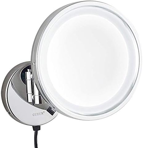 Стенни Огледала За Грим GRUNI, 8,5-Инчови Хромирани Месингови Сгъваеми Огледала за Тоалетка Вечеря В Банята С Едностранно Увеличаване