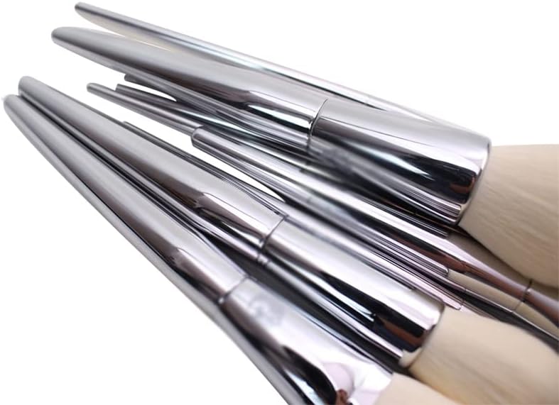 SDFGH 10 бр. Комплект четки за коса от вълнени влакна, Набор от инструменти за грим с медна пръчка (Цвят: A, размер: