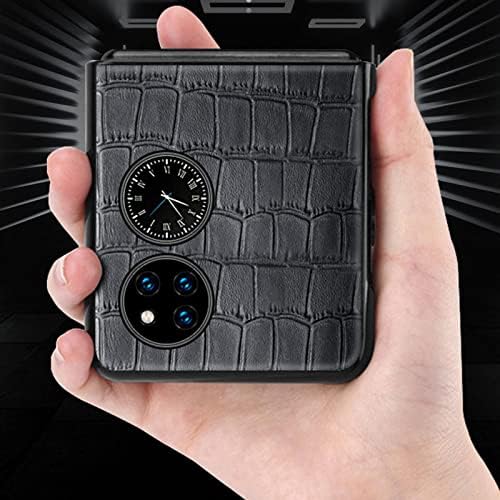 Калъф YAGELANG за Huawei P50 Pocket от естествена кожа, устойчив на удари Панти Чанта от телешка кожа, Твърд