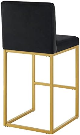 Модерен комплект от 2 Продуктова столове с облегалка, обитых 24KF, Мека Кадифена Бар стол с Златисто-метална