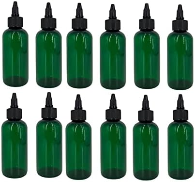 4 грама зелени Бостонских пластмасови бутилки - 12 опаковки на Празни бутилки за еднократна употреба - Не съдържат