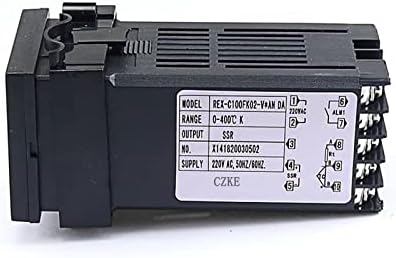 AXTI Цифров 220 PID REX-C100 Регулатор на температурата + макс. 40A SSR + Комплект за термодвойки K PID контролер + Радиатор (Цвят: Комплект от 4 черни)