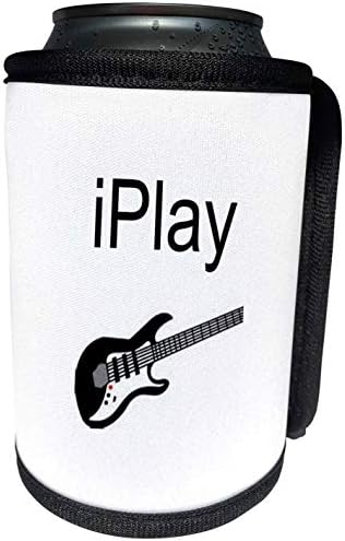 3dRose - Вдъхновяващи думи Ксандера - аз играя, изображение на китара, черен надпис - Опаковки за бутилки-хладилника