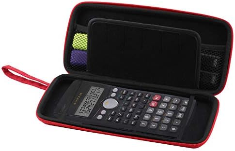 Твърд калъф за графичен калкулатор Navitech Red с чанта за съхранение, Съвместими с Casio FC-100V-S-ъ-Ъ