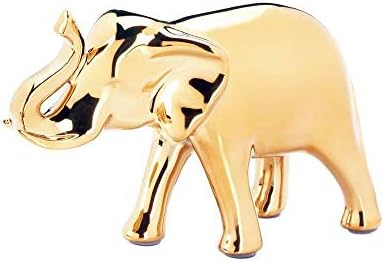 вакатоби Златна Керамични Малка Детска 5Скулптура Щастлив Слон С Повдигнати на със замах през рамо Фигурка Статуя
