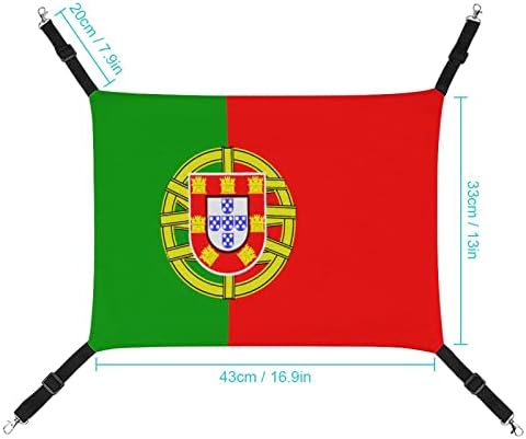 Хамак-клетка за домашни любимци с португалски флага Малка и лека легло за домашни любимци, Подходяща за домашни болници, семейства и пътуване