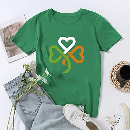 Ризата на Деня на Св. Патрик, дамски ежедневни тениска с принтом елф, къс ръкав, през цялата силует, ирландският