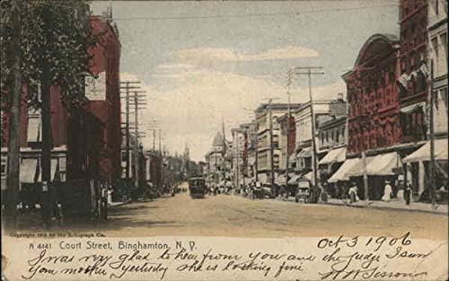 Корт Стрийт, Binghamton, Ню Йорк, Ню Йорк Оригиналната антични картичка 1906 г.
