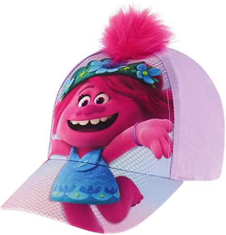 Малката бейзболна шапка на DreamWorks за момичета, Регулируем детска Шапчица Trolls на възраст 4-7 години