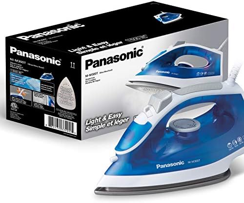 Подметка Panasonic Мощност 1500 W с Подобрени титанов щанга с покритие Вертикална Пара / Суха Ютия, Стандартен, Синьо / Бяло