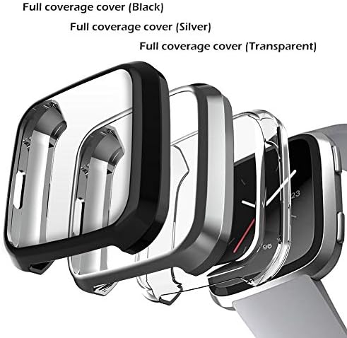 3 Опаковки, протектори за екран, Съвместим с Fitbit Versa Lite Edition, Ултра-Мек калъф GHIJKL с пълно покритие за Fitbit