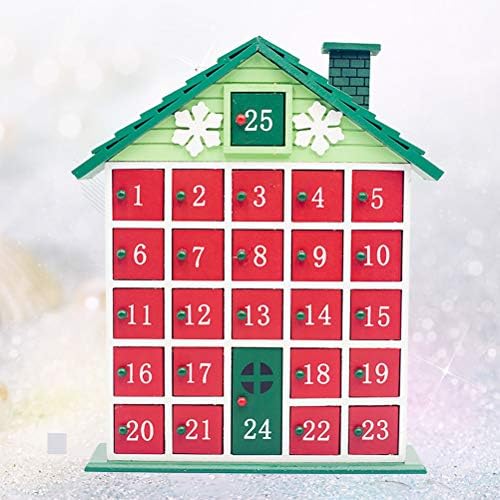 PRETYZOOM Дървена Коледен Калъф За съхранение Навес С Календар за Обратно броене Украшение (Календар Зелена къща) Спомени За Партита