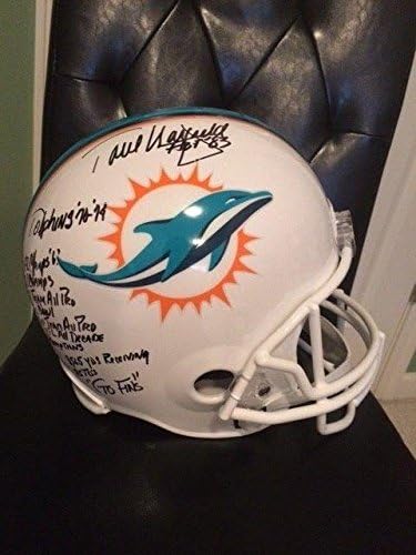 Каска с автограф Пол Уорфилда Маями Делфините в Реален размер + Надписи jsa 12 - Каски NFL с автограф