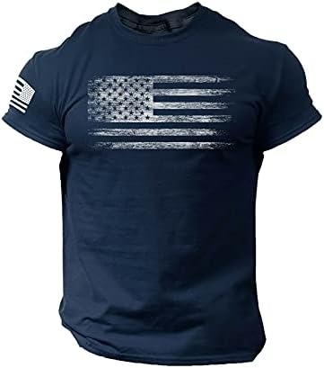 XXBR Патриотични тениски за мъже, 4 юли, Американското Знаме, Приталенная Тениска с кръгло деколте и къс ръкав
