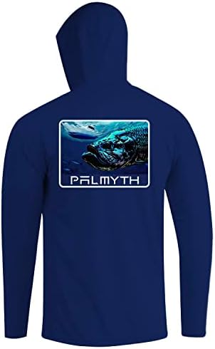 Palmyth Риболовна Hoody с Качулка за Мъже с Дълъг Ръкав, Слънчеви Ризи UV UPF 50+...