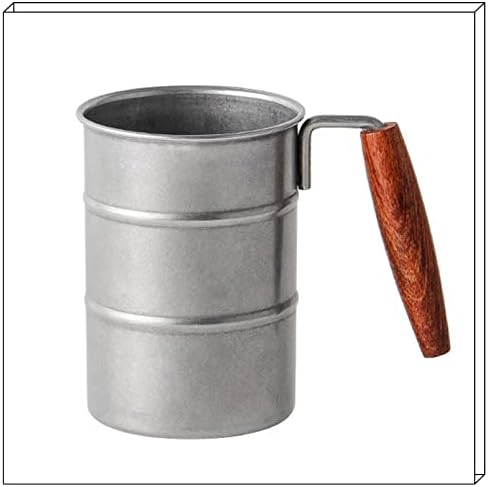 Kismyla Ретро Индустриален стил 18/8 неръждаема стомана Marco Купа с дървена дръжка - Здрав Една чаша и Кафеена чаша