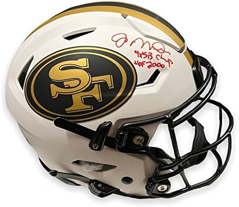 Джо Монтана Подписа Автентични Надписи на Шлемовете Speed Flex с Автограф от Фанатици - Каски NFL С Автограф