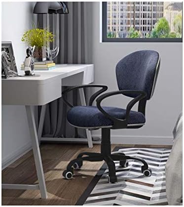 Малък Офис стол LETREM със Седалка от Памучен плат и 3D-подлакътник или Регулируема Опора за гърба, за Жени, Мъже в Кабинета