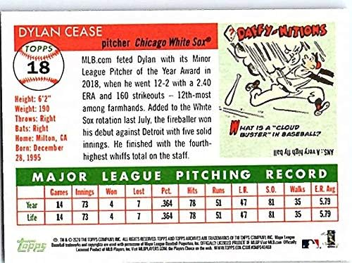 2020 Topps Archives 18 Дилън Спря търговията с бейзболна картичка за начинаещи Чикаго Уайт Сокс МЕЙДЖЪР лийг бейзбол