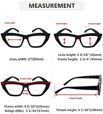 Eyekepper 4-Pack Бифокални Очила за четене за Жени Cateye Bi-focus Readers